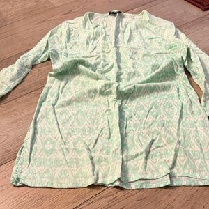 J. Crew Light Green Patterned cover up size small